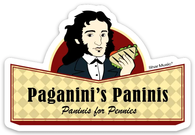 Paganini's Paninis Aufkleber Violine Streicher witzig