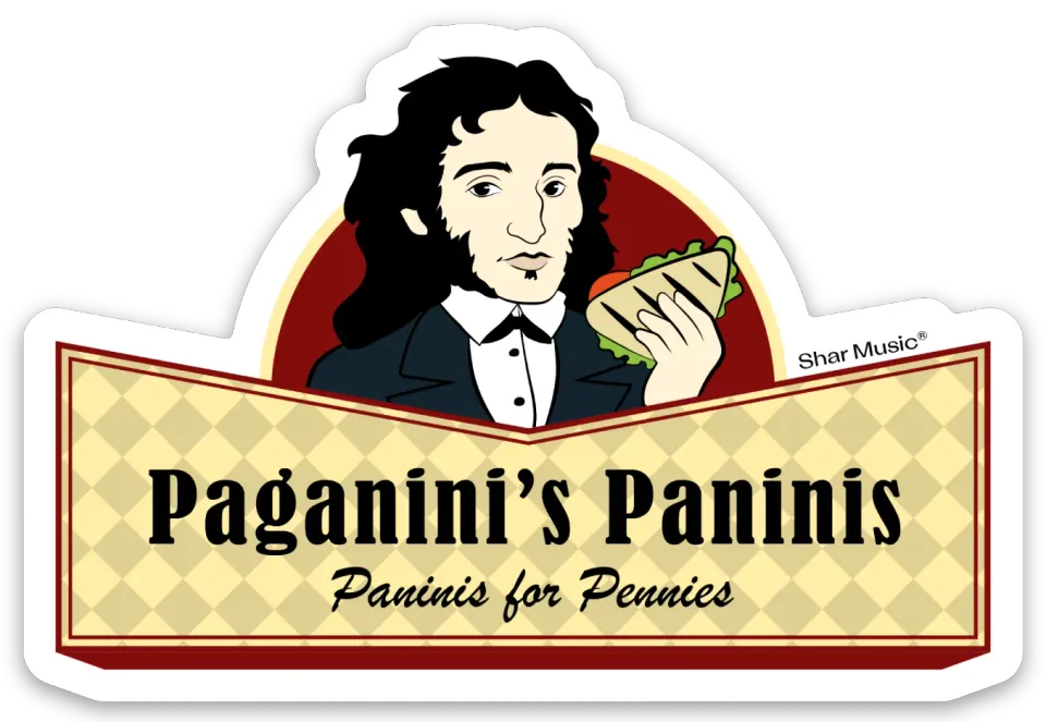 Paganini's Paninis Aufkleber Violine Streicher witzig
