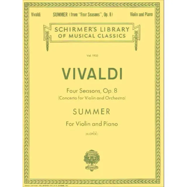 Schirmer Vivaldi Sommer RV 315 Noten Violine Klavier Solo