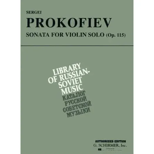 Schirmer Prokofjew Sonate Solo-Violine Op. 115 Noten modern