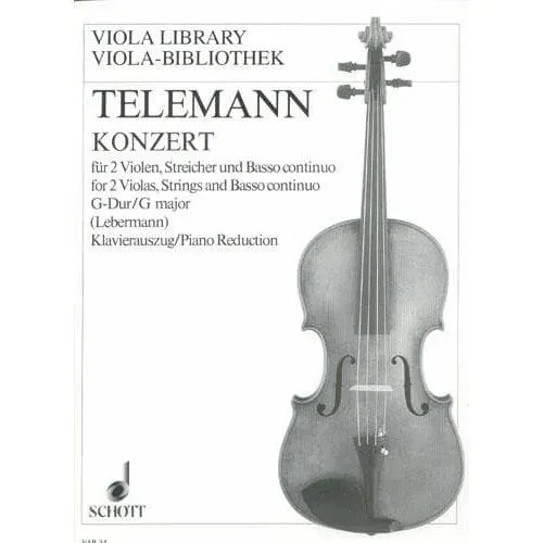 Shar Music Telemann Konzert G-Dur TWV 52:G3 Bratschennoten Klavier