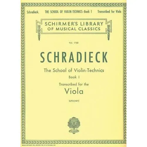 Schirmer Schradieck Violatechnik Heft 1 Noten Bratsche