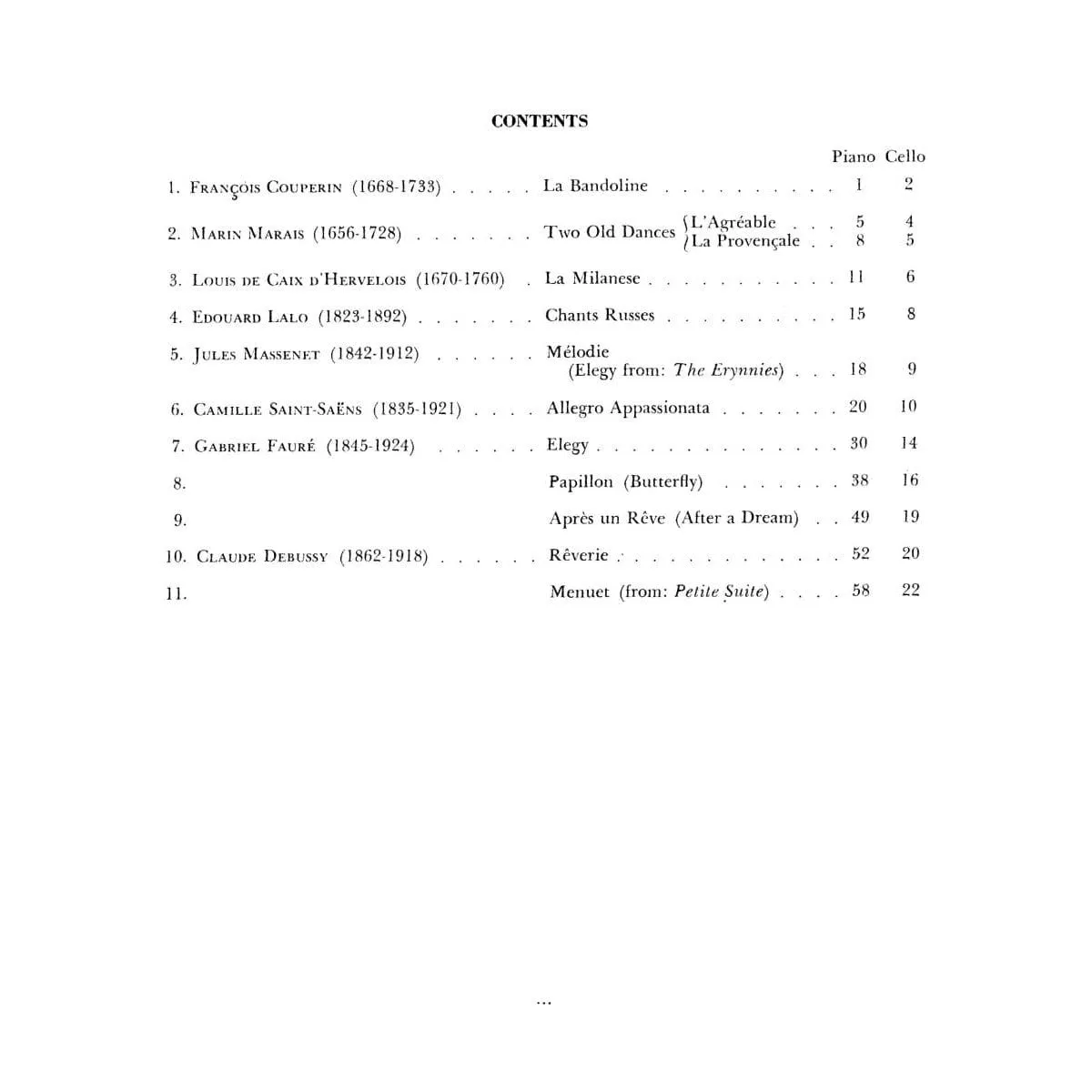 Shar Music French Composers Notenband für Cello
