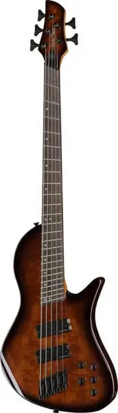 Harley Benton MSB-5 E-Bass Black Flame Burl 5-saitig