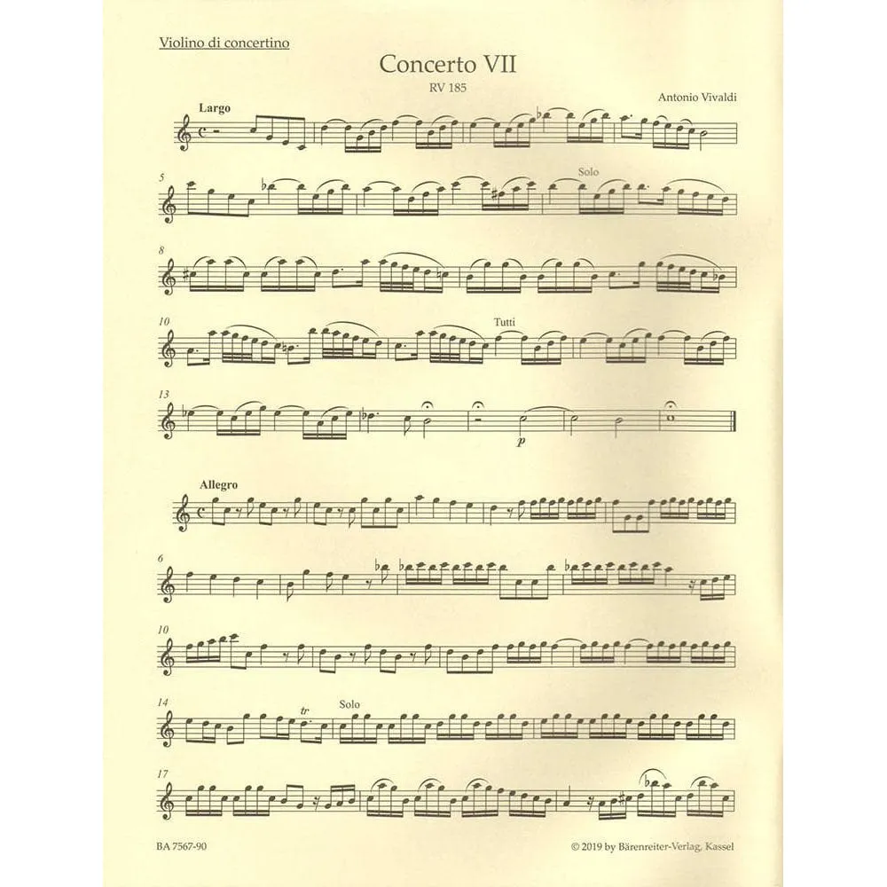 Bärenreiter Vivaldi La Stravaganza Op. 4 Bd. 2 Violine Noten