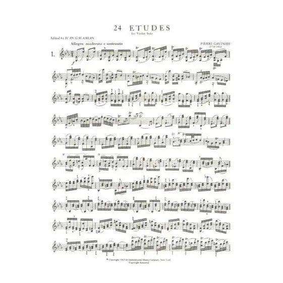 International Gaviniès 24 Etüden Noten Violine Galamian
