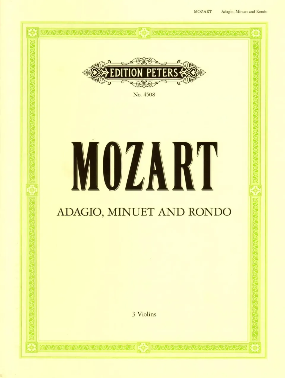 Mozart Adagio K 356 Trio-Noten drei Violinen Peters