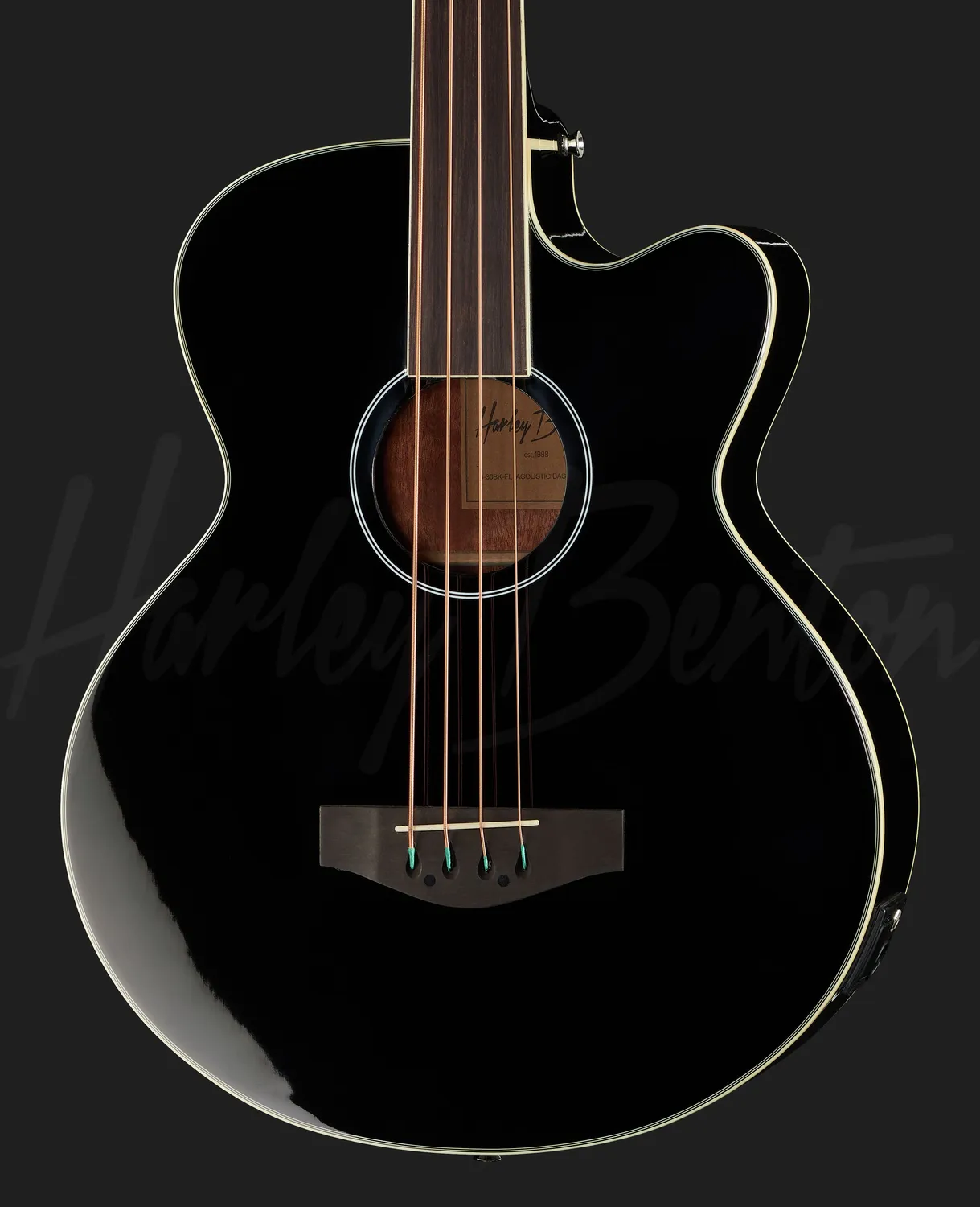 Harley Benton Custom Line B-30BK-FL Akustikbass bundlos