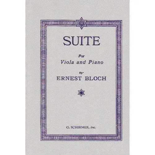 Bloch Suite 1919 Bratsche Klavier Schirmer Noten