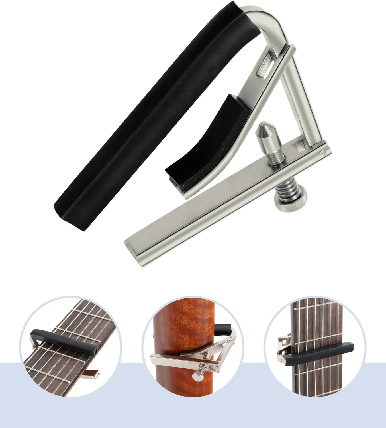 Rocktile Kapodaster 6-saitige Gitarre Stahlsaiten einhand