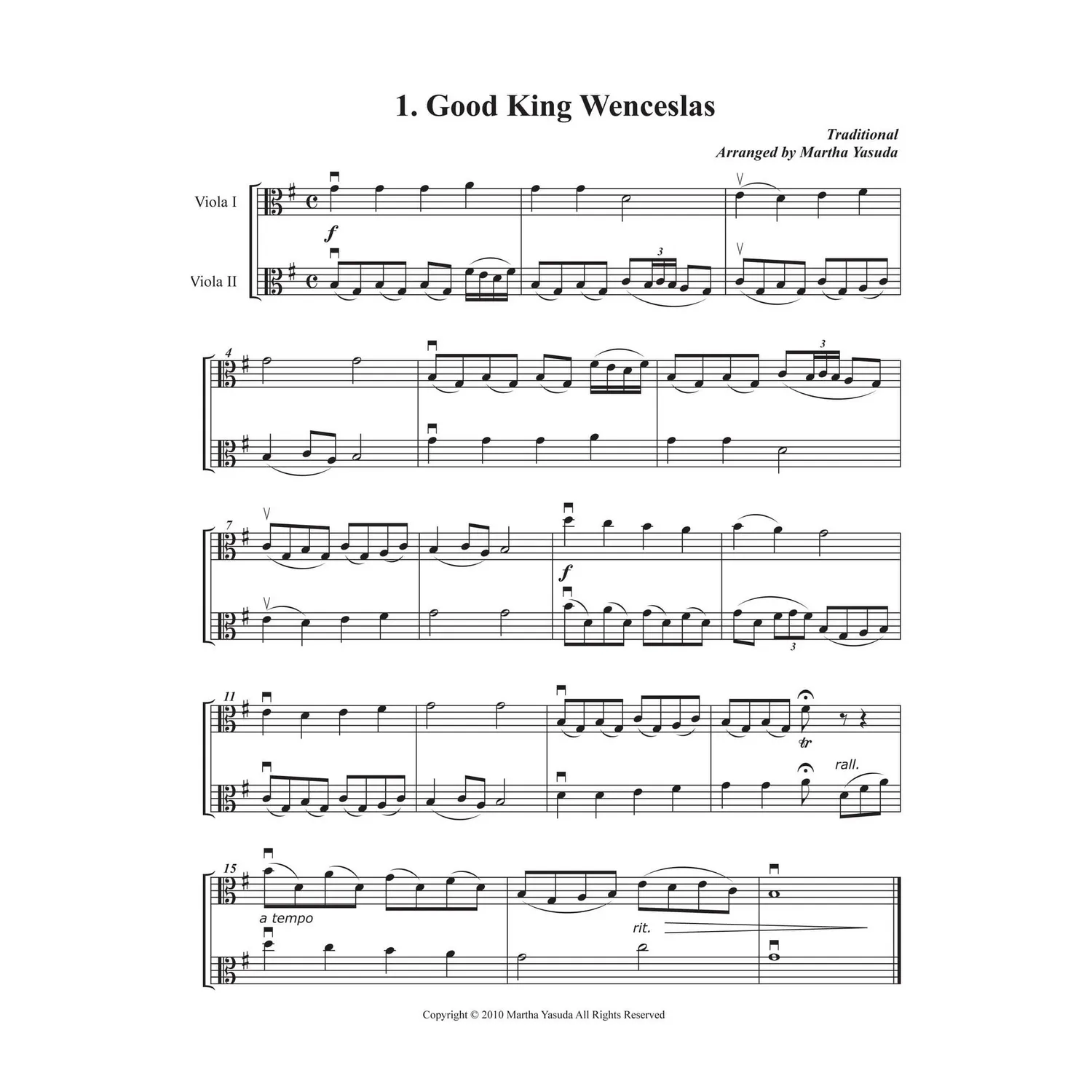 Yasuda Christmas Melodies Viola Noten Band 2 Download