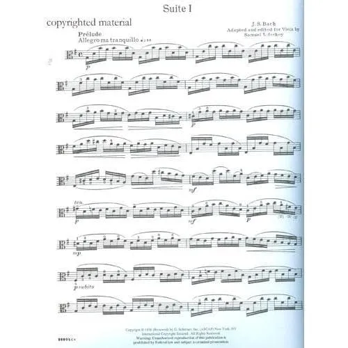 Shar Music Bach 6 Suiten BWV 1007-1012 Noten Viola solo Lifschey