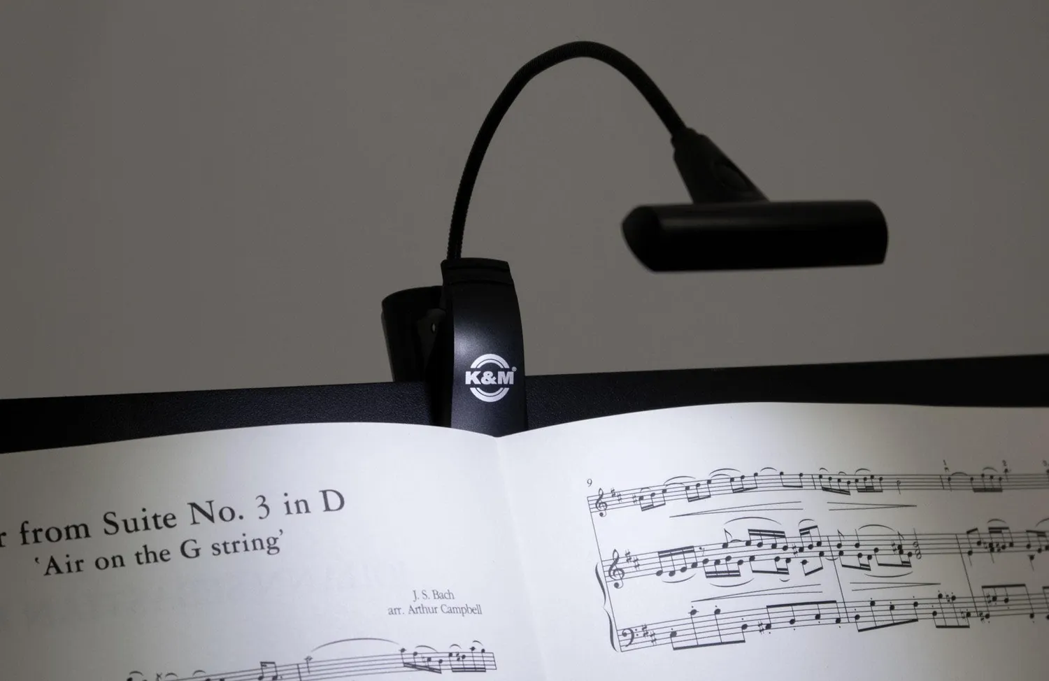 K&M T-Model FlexLight Notenleuchte 8 LED schwarz