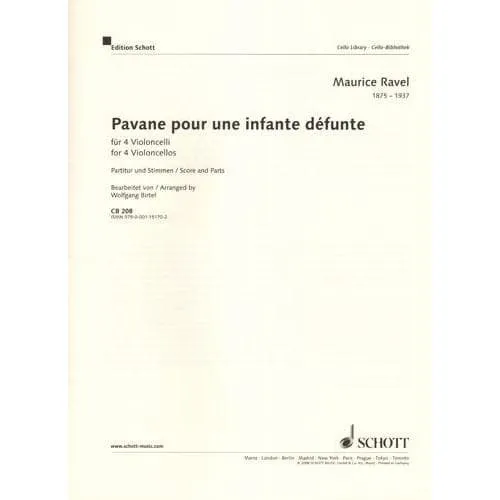 Shar Music Ravel Pavane Cellonoten 4 Celli Schott