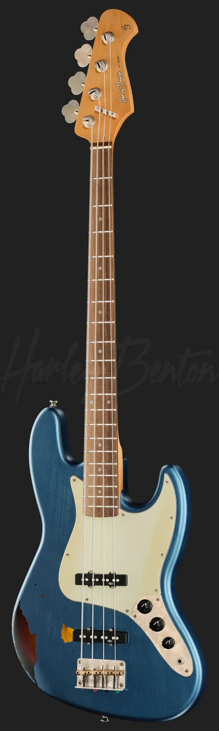 Harley Benton JB-62LA E-Bass Lake Placid Blue Erle Aged