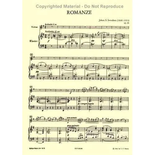Shar Music Svendsen Romance Op 26 Noten Violine Klavier Lyrisch