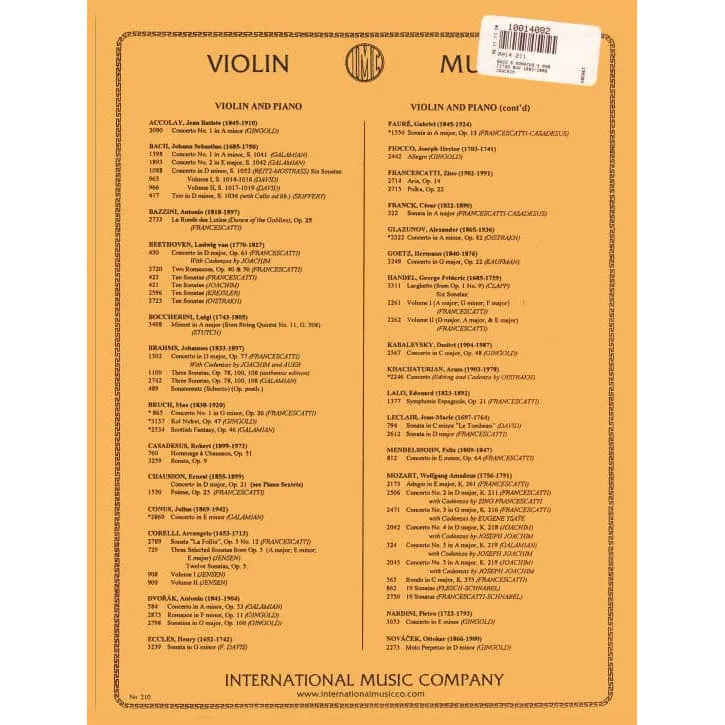 International Bach 6 Sonaten Partiten BWV1001-1006 Noten