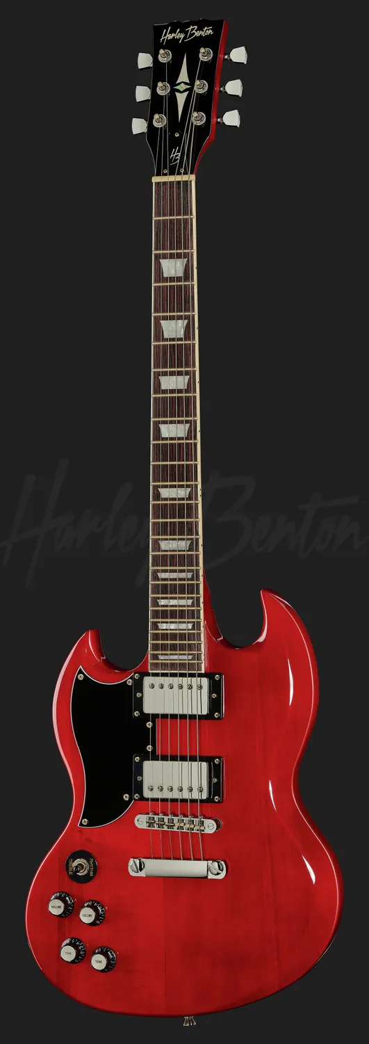 Harley Benton DC-580LH CH E-Gitarre Links Cherry Humbucker