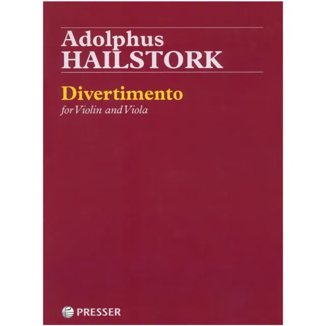 Presser Hailstork Divertimento Violin Viola Noten