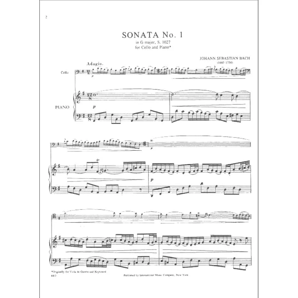 International Bach 3 Sonaten Cello-Noten Klengel