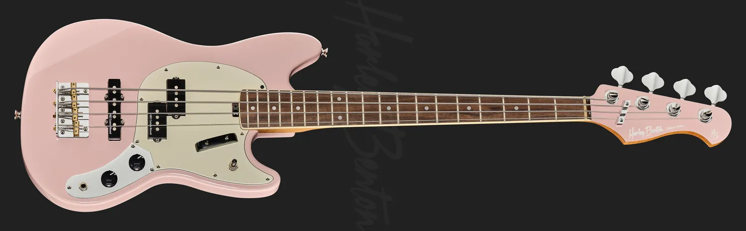 Harley Benton MV-4MSB E-Bass Shortscale Shell Pink