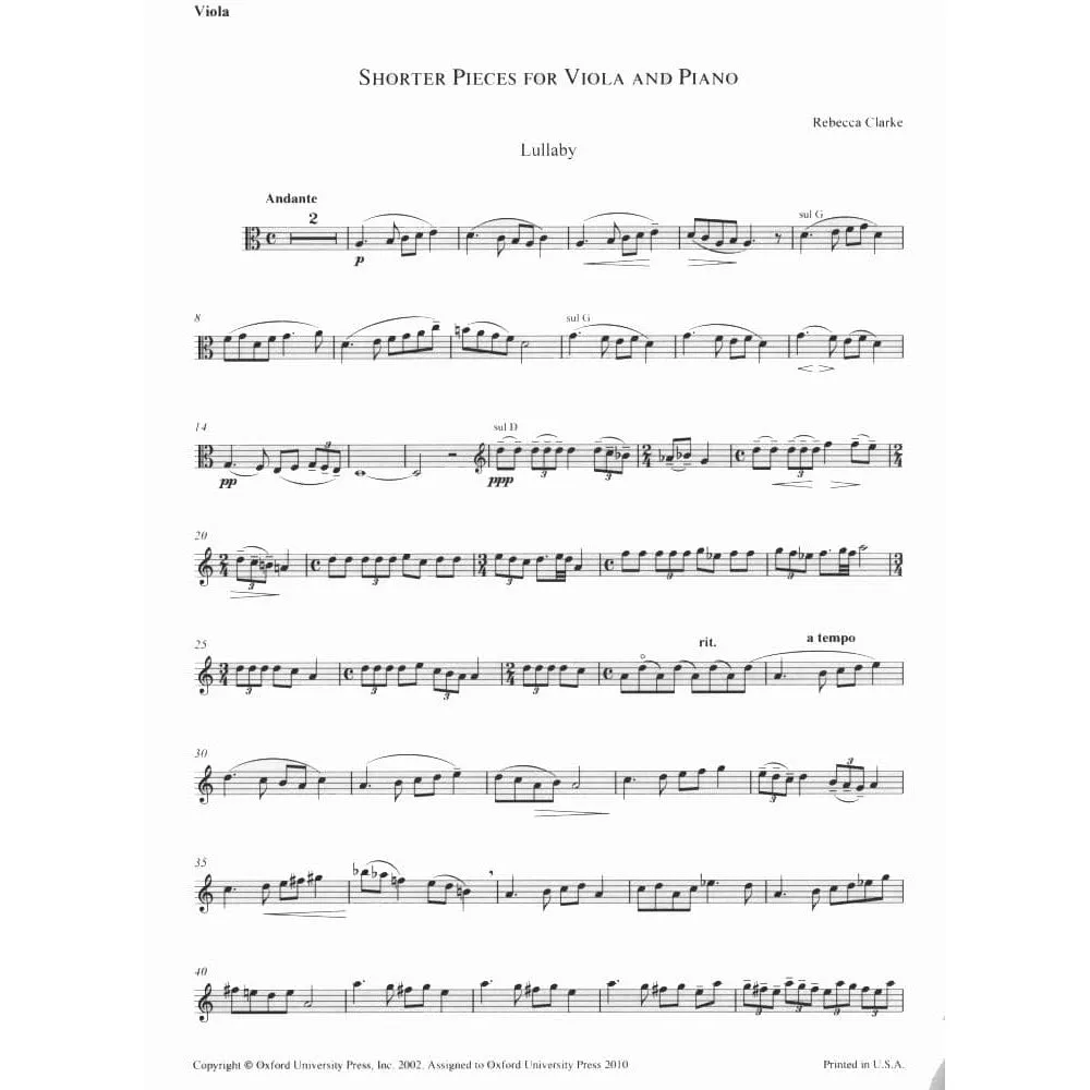 Oxford Clarke Shorter Pieces Viola Klavier Noten