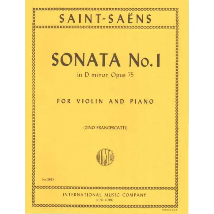 International Sonata No 1 d-moll Op 75 Noten Violine Klavier
