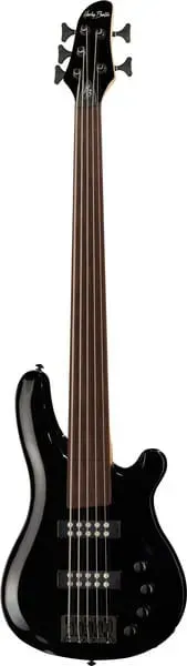 Harley Benton Pro B-550FL E-Bass 5-Saiter Fretless Schwarz