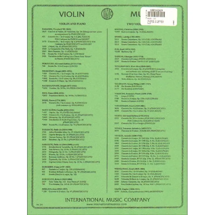 Telemann 12 Fantasien TWV 40 Noten für Violine Gingold