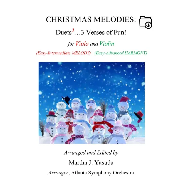 Yasuda Christmas Melodies Viola Violine Noten Download 3-stimmig
