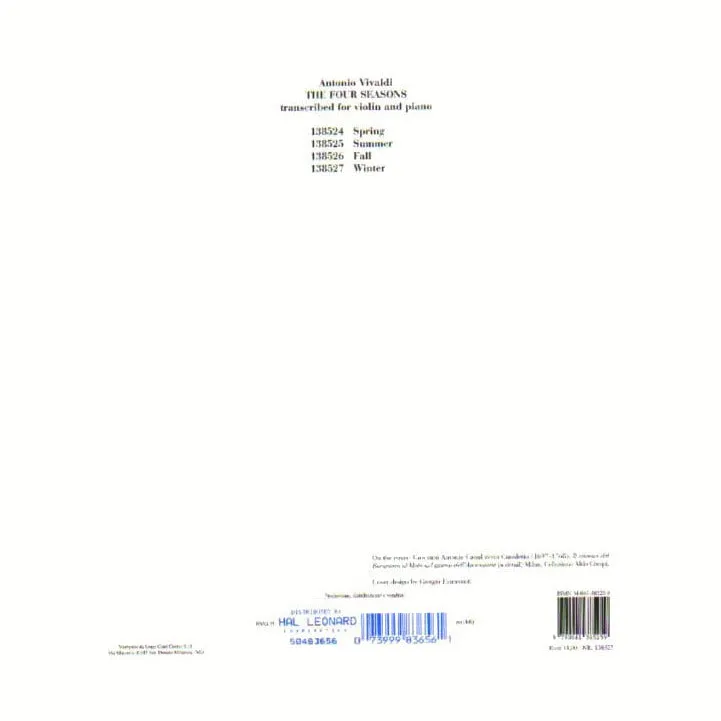 Ricordi Vivaldi Sommer g-Moll Violine Klavier Noten
