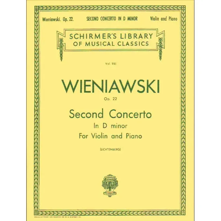 Shar Music Wieniawski Violinkonzert Nr. 2 op. 22 Noten Violine Klavier