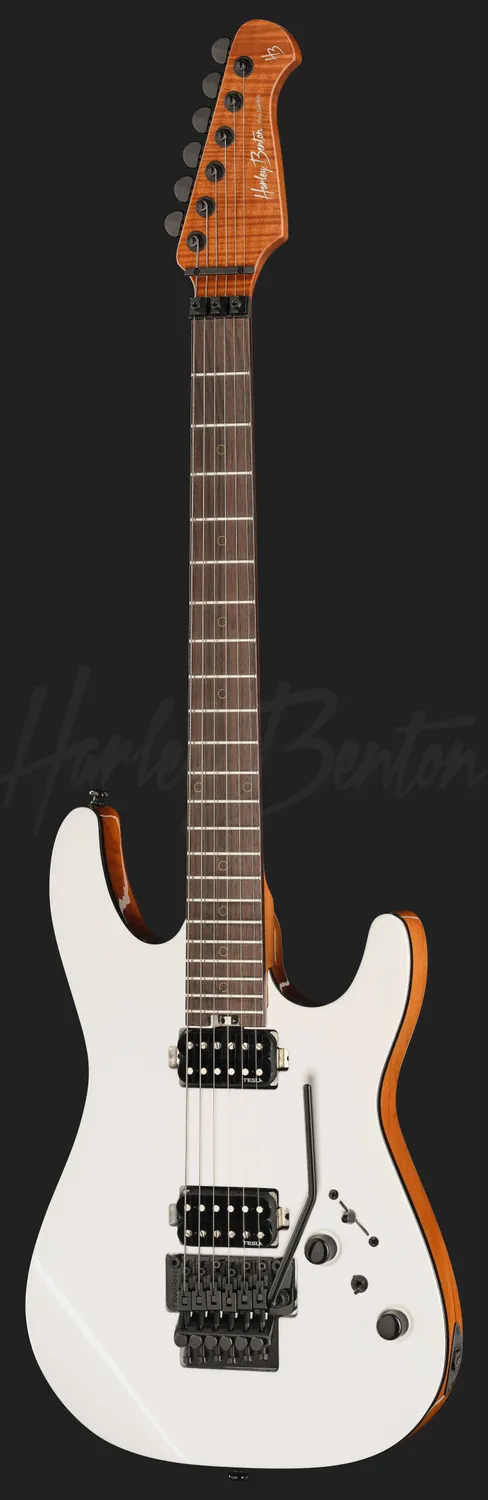 Harley Benton Fusion-IV HH E-Gitarre Floyd Rose weiß