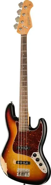 Harley Benton JB-62LA SB E-Bass Erle Sunburst