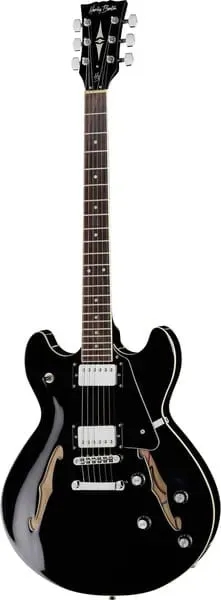Harley Benton Vintage Series HB-35 Halbakustik-Gitarre Schwarz Humbucker