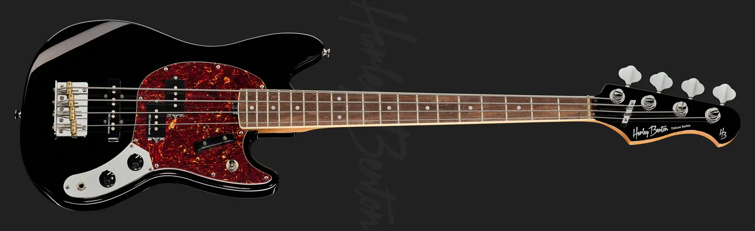 Harley Benton MV-4MSB Shortscale E-Bass Schwarz 76cm