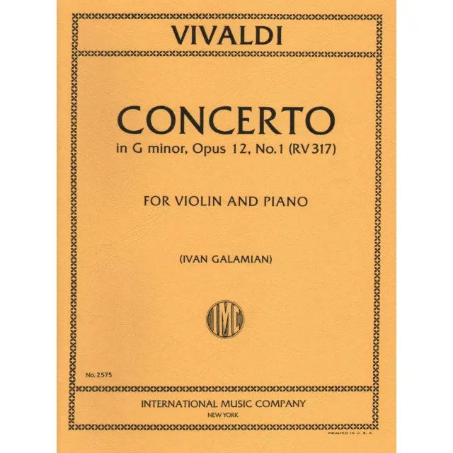 Shar Music Vivaldi RV 317 Violinnoten g-Moll Violine Klavier