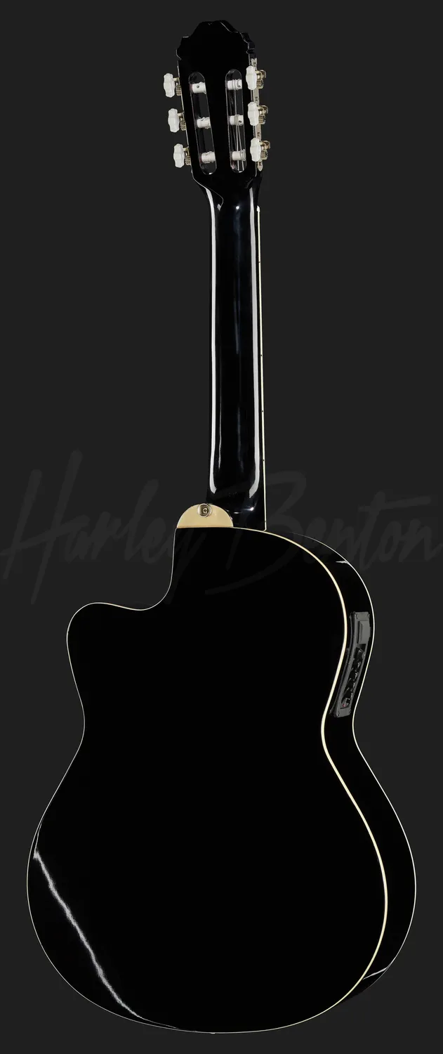 Harley Benton CG200CE-BK Konzertgitarre Schwarz Pickup