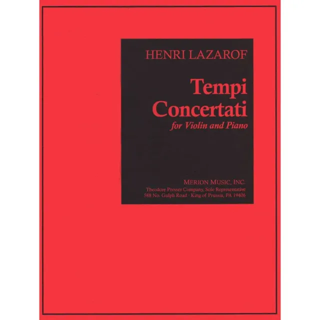 Lazarof Tempi Concertati Noten Violine Klavier Modern