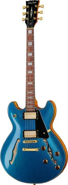 Harley Benton Deluxe HB-35Plus E-Gitarre Metallic Blue halbakustisch