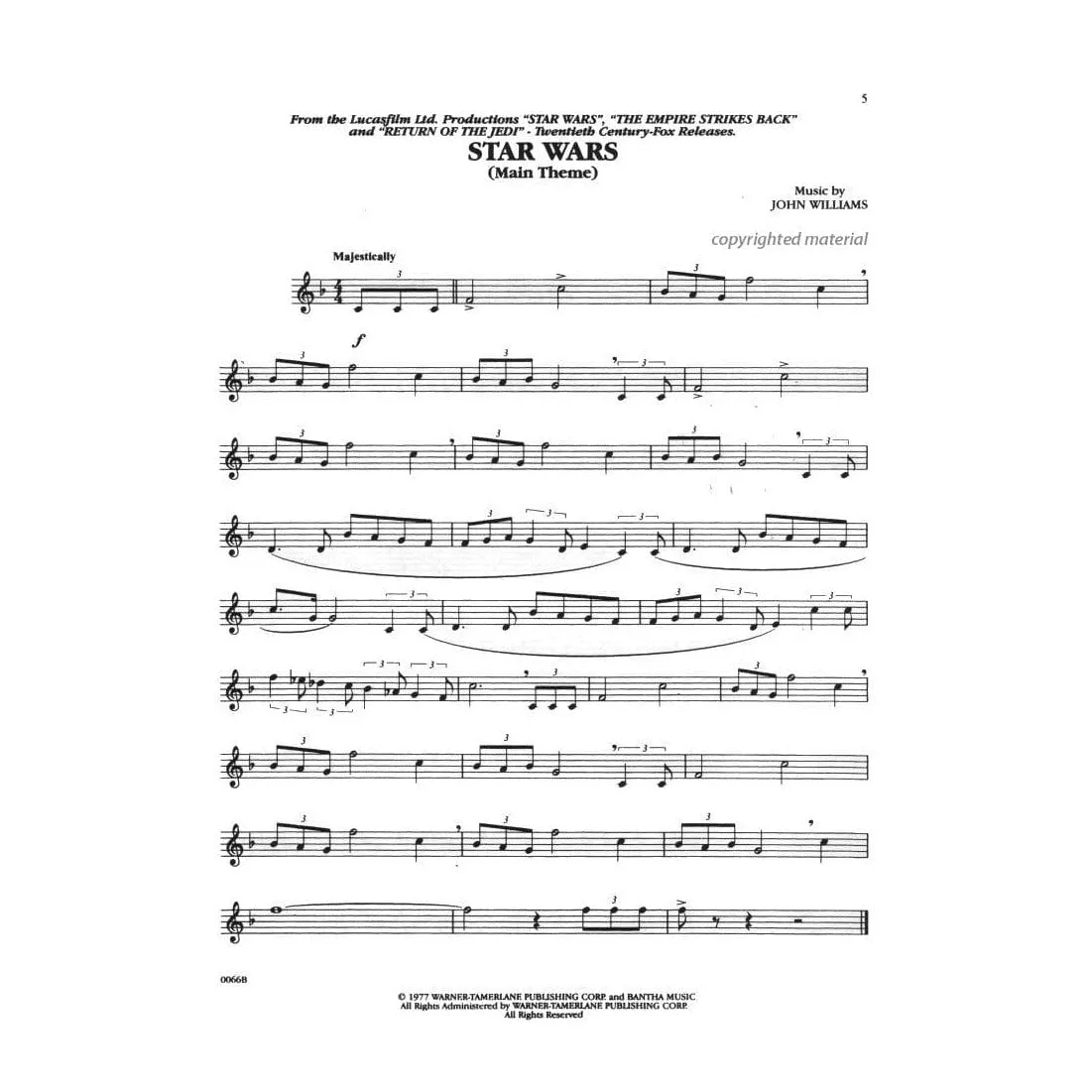 Alfred Williams Star Wars Trilogy Noten für Violine