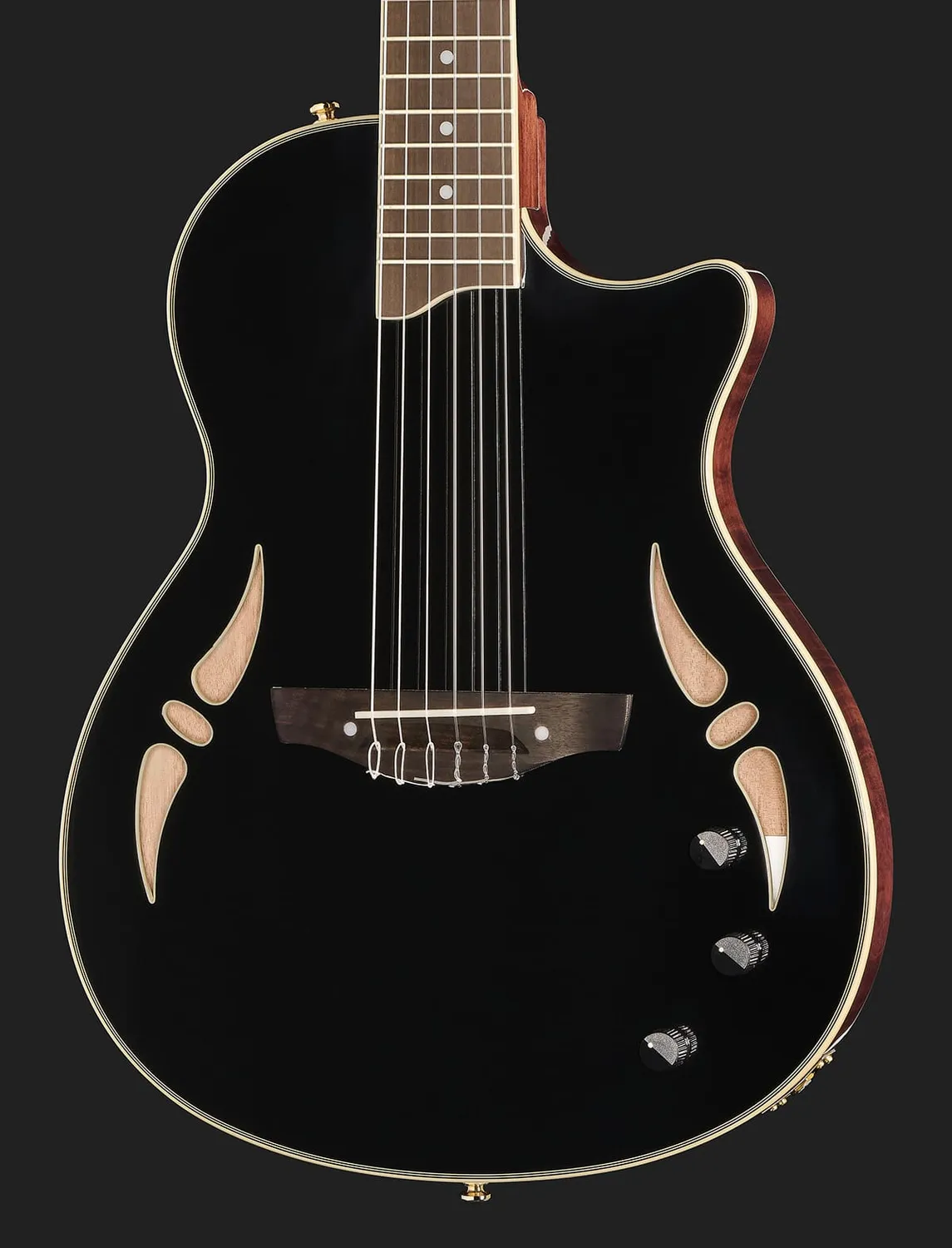 Harley Benton Santos Nashville Nylon Konzertgitarre Schwarz Nylon
