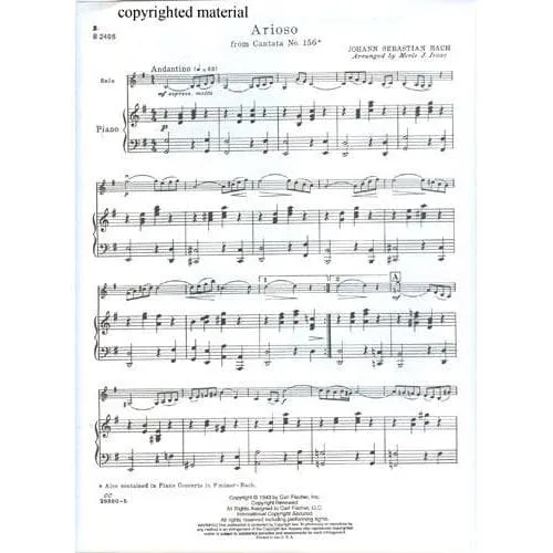 Bach Arioso BWV 156 Noten Viola Klavier Fischer