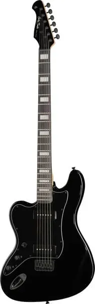 Harley Benton JA-Baritone LH E-Gitarre Schwarz P-90