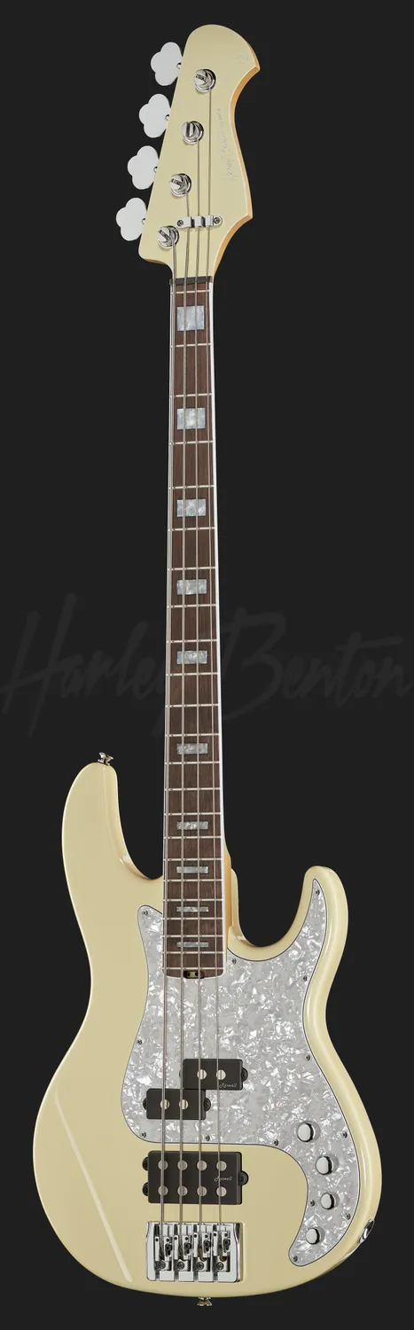 Harley Benton Pro MP-4EB Creme E-Bass Split-Coil aktiv