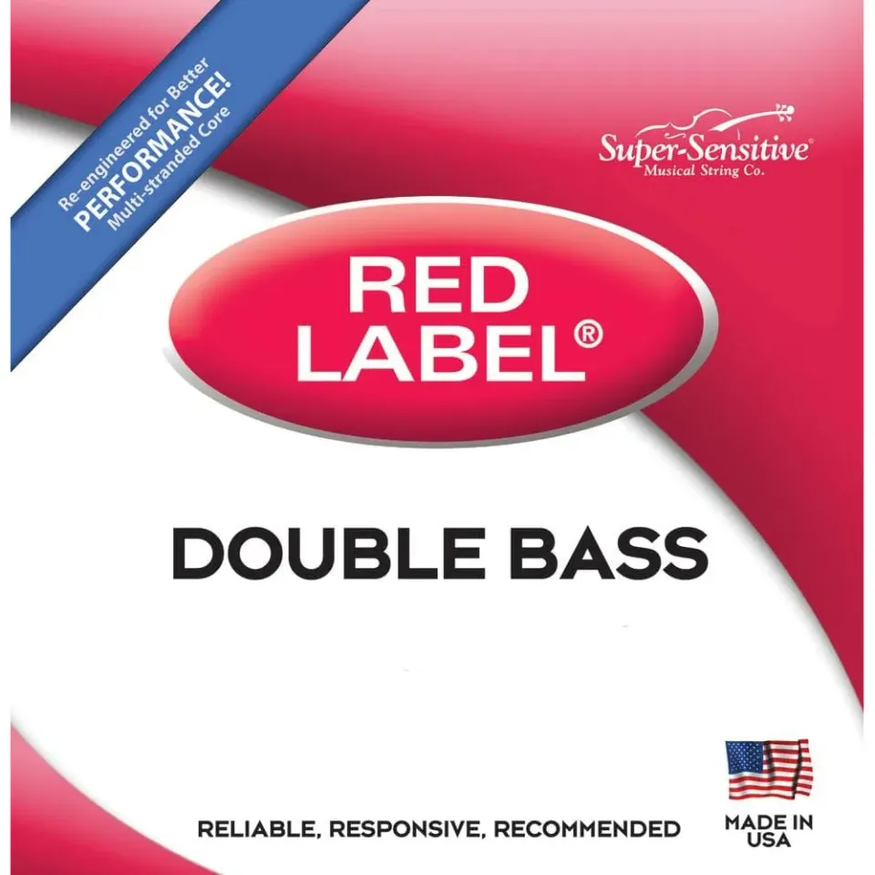 Super-Sensitive Red Label Kontrabass Saitensatz 3/4 medium Nickel