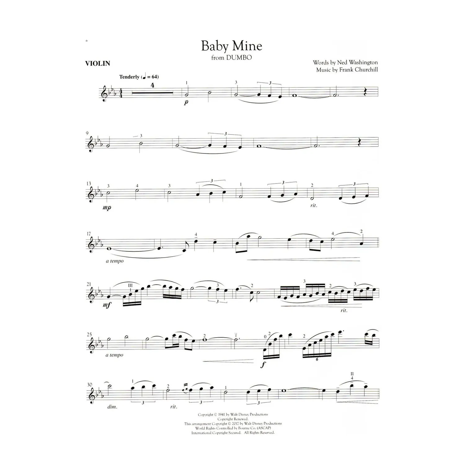 Hal Leonard Disney Songs Noten Violine Klavier 11 Stücke