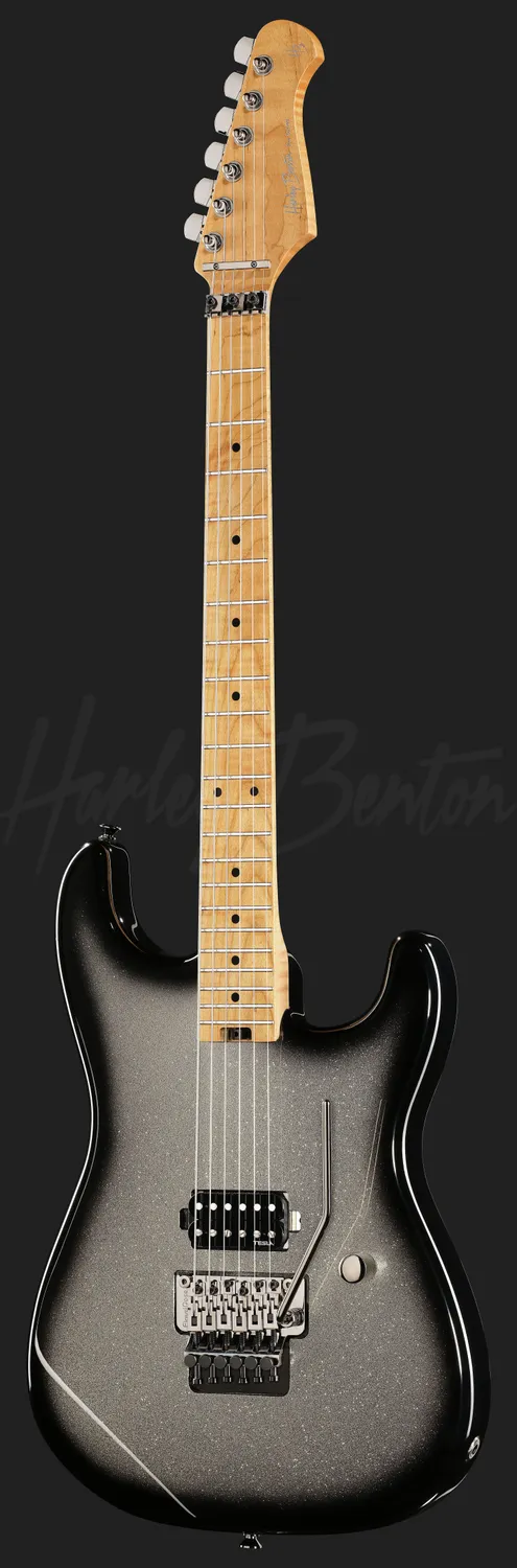 Harley Benton ST-80FR MN E-Gitarre Silver Sparkle