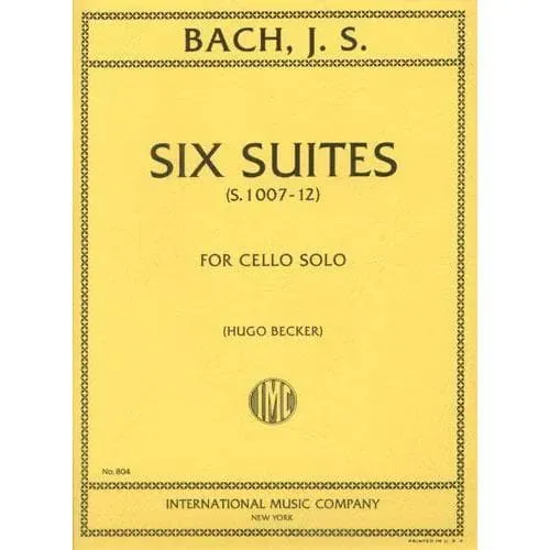 International Bach 6 Suiten BWV 1007-1012 Noten Cello Becker