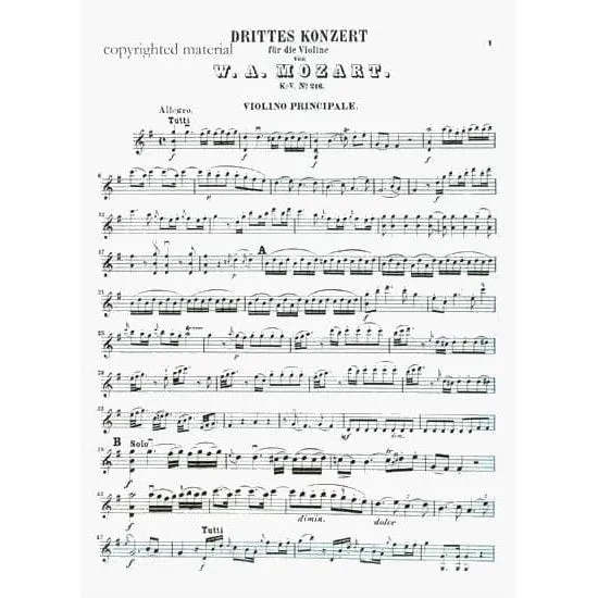 Shar Mozart K 216 Konzert G-Dur Violine Klavier Kalmus